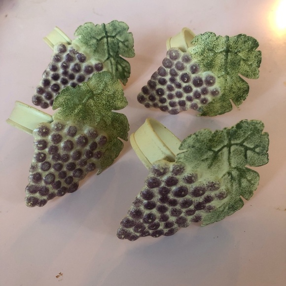 Vintage Green and Purple Grape Cluster napkin holders.shabby chic metal holders - Picture 7 of 7